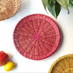 Vintage Red Boho Decor Wall Basket